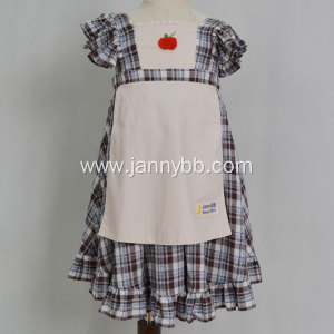 Boutique check embroidery baby girl dress